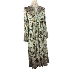 R.Vivimos Floral Tassel Bohemian Maxi Dress size small